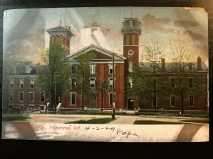 Vintage Postcard 1909 Old College Building Valapariiso Indiana (IN)