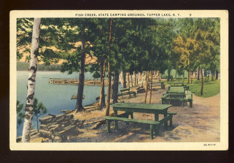 Tupper Lake, New York/NY Postcard, Fish Creek, State Camping Grounds