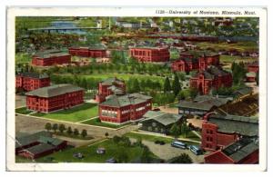 1942 Bird's-Eye View of University of Montana, Missoula, MT Postcard