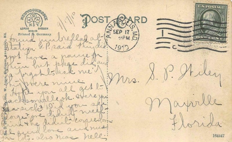 ANNAPOLIS, MD Maryland  SAMSON ROW  Residential Street~Large Homes 1910 Postcard