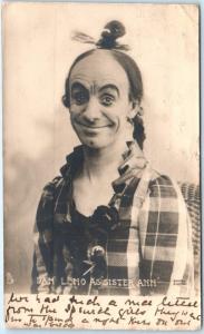 RPPC  ACTOR DAN LENO in Drag as SISTER ANN  in 1903 England Tuck Postcard