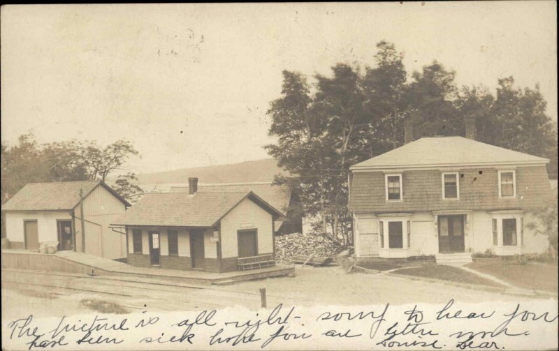 Newbury, New Hampshire NH Train Station Depot c1905 Real Photo Postcard