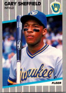 1989 Fleer Baseball Card Gary Sheffield Infield Milwaukee Brewers sun0659