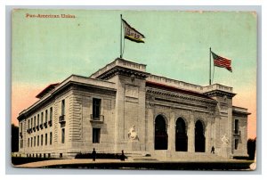 Vintage 1910's Postcard American Flag Pan American Union Building Washington DC