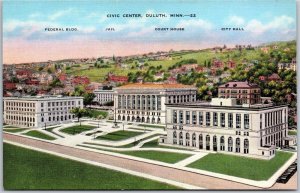 Civic Center Duluth Minnesota Federal Bldg Jail Court House & City Hall Postcard