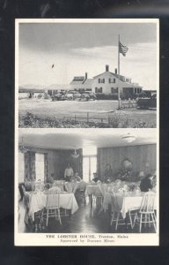 TRENTON MAINE THE LOBSTER HOUSE RESTAURANT INTERIOR VINTAGE ADVERTISING POSTCARD