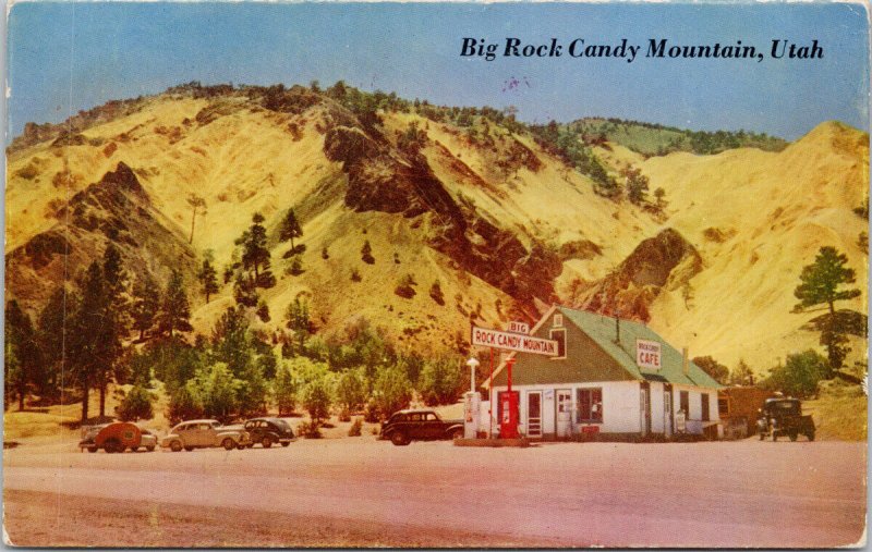 Sevier UT Big Rock Candy Mountain Utah Cafe Gas Station Postcard G97