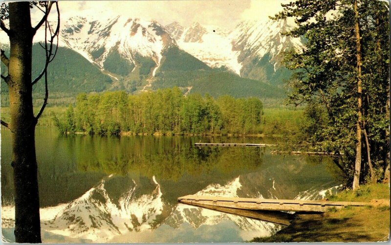Hudson Bay Mountain Lake Kathleen British Columbia Hwy 16 Postcard UNP Vintage 