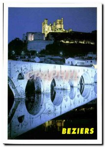 Postcard Modern Herault Beziers Cathedral and the Old Bridge on the Orb