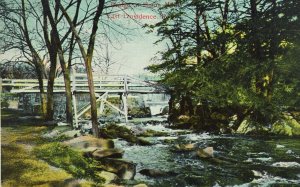 C.1910 Bridge at Hunts Mills.East Providence, R. I. Vintage Postcard P52