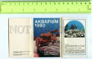 439652 UKRAINE aquarium fishes Original old cover from set Pocket CALENDAR 1990 