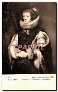 Old Postcard Musee Conde Chantilly Van Dyck Portrait Of The Princess Of BARBA...