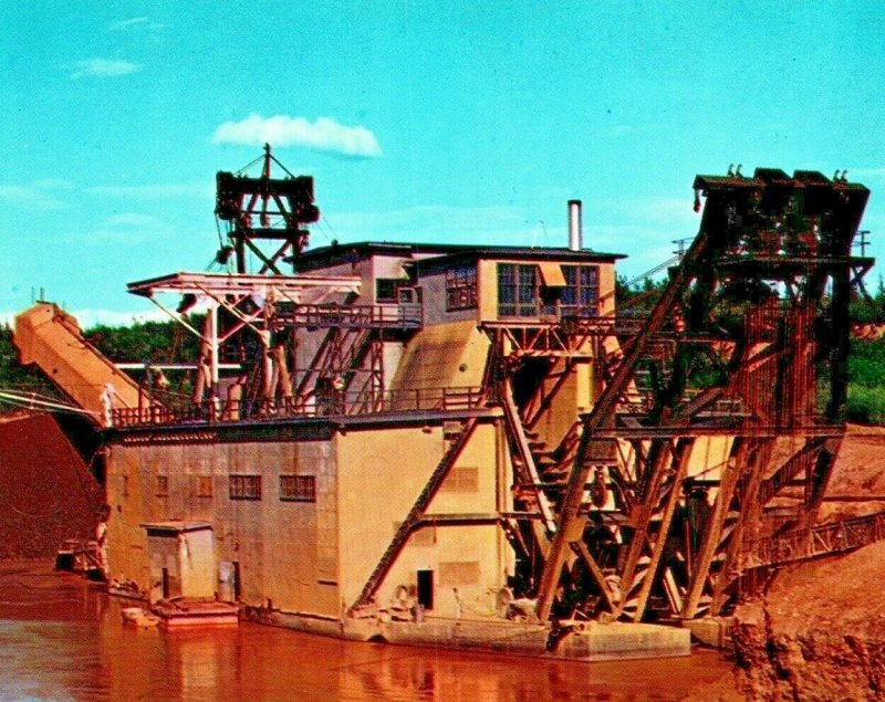 Gold Dredge Fairbanks Alaska AK UNP Chrome Postcard Plastichrome C17