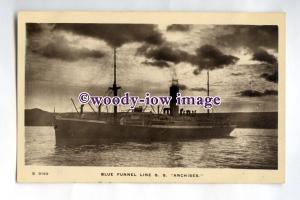 pf0257 - Blue Funnel Cargo Ship - Anchises , built 1911 - postcard