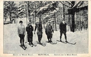 Skiers on Mount Royal MONTREAL Skiing Canada 1928 Vintage Postcard