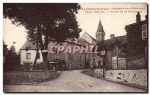 Old Postcard Cantal Illustrates Condat in Feniers Fountain Square