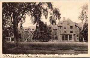 Rockefeller Hall, Mount Holyoke College South Hadley MA Vintage Postcard K08