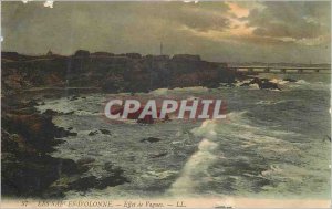 Old Postcard Les Sables d'Olonne Effect of Waves