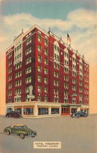 FREEPORT, Illinois IL  HOTEL FREEPORT & COFFEE SHOP  Roadside  Linen  Postcard