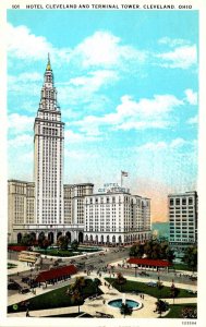 Ohio Cleveland Hotel Cleveland and Terminal Tower Curteich