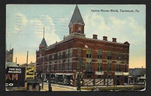 Opera House Outside View Tarentum PA Used c1912