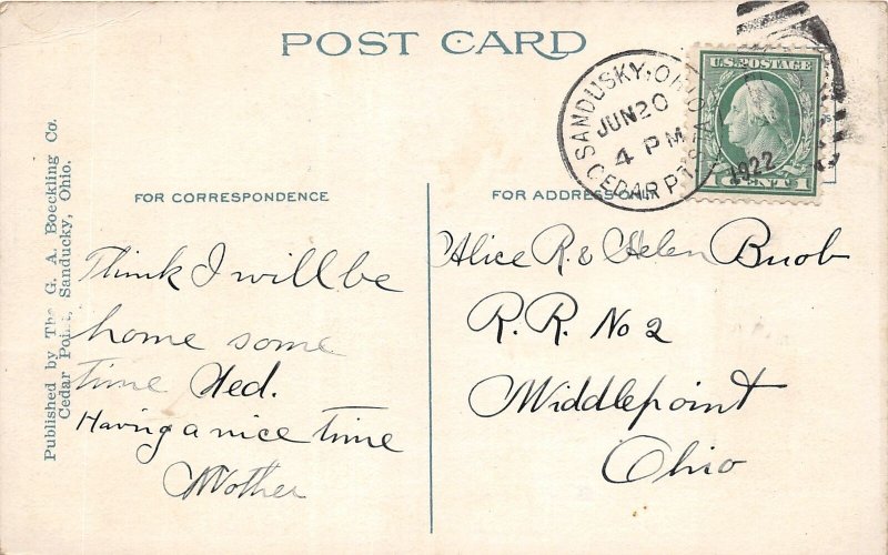 J12/ Cedar Point Sandusky Ohio Postcard c1910 Interior Hotel The Cedars  91