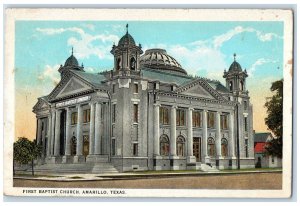 1925 First Baptist Church Amarillo Texas TX Vintage Posted Postcard