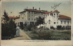 Pinehurst NC The Carolina Hotel Hand Colored c1910 Vintage Postcard