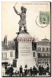 Old Postcard Statue of Jean Bart Dunkirk Children