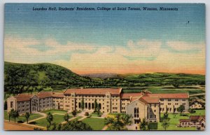 Winona Minnesota~Lourdes Hall College Of Saint Teresa~1946 Linen Postcard