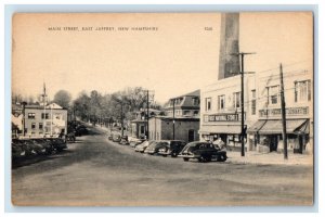 c1940's Main Street First National Stores Cars East Jaffrey NH Vintage Postcard