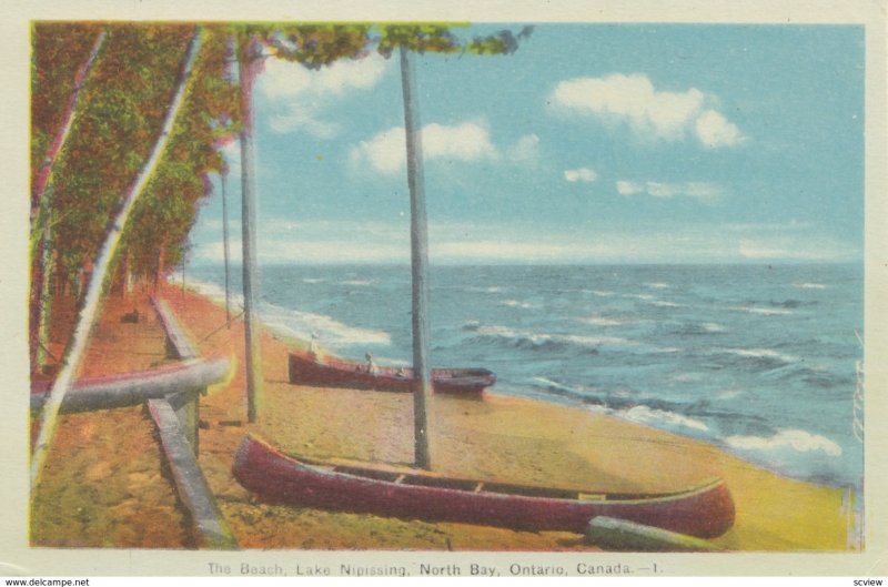 NORTH BAY , Ontario , Canada , 1910-30s ; The Beach , Lake Nipissing