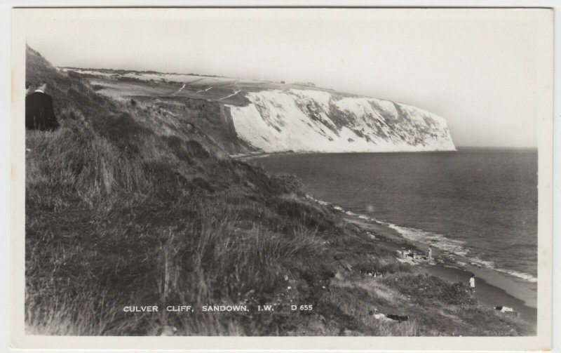 Isle Of Wight; Culver Cliff, Sandown D655 RP PPC By G Dean, Unused, c 1950's 