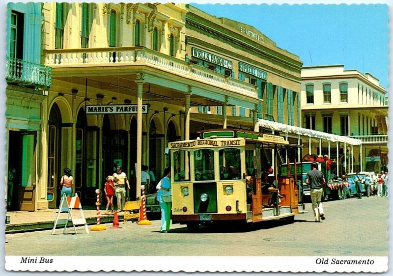 Postcard - Mini Bus - Old Sacramento, California