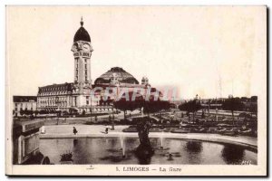 Old Postcard Limoges train station