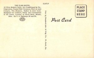 Miami Oklahoma The Elms Motel Linen Vintage Postcard AA48872