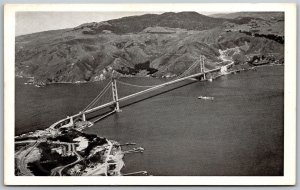 Vtg San Francisco California CA Airplane View of Golden Gate Bridge Postcard