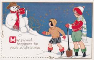 Christmas Children With Snowman