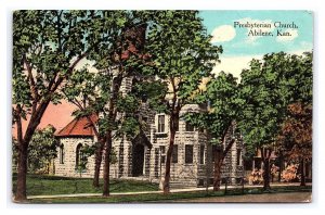 Presbyterian Church Abilene Kan. Kansas c1914 Postcard