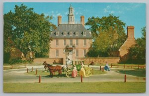 Williamsburg Virginia~Governor's Palace Front View~PM 1957~Vintage Postcard