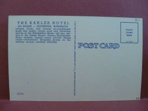 Old Postcard MN Rochester The Kahler Hotel