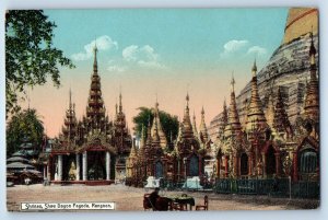 Yangon Myanmar Postcard Shrines Shwe Dagon Pagoda Rangoon c1910 Unposted
