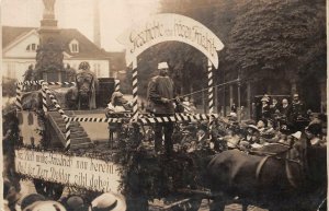 RPPC AUSTRIA GERMANY PARADE FLOATS ROYALTY REAL PHOTO POSTCARD (c. 1908)