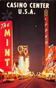 Las Vegas Nevada Casino Center Fremont Street Vintage Postcard AA51346