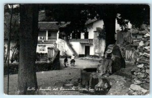 RPPC  TAXCO, Guerrero Mexico ~ CALLE y FUENTE del CONVENTO c1940s  Postcard