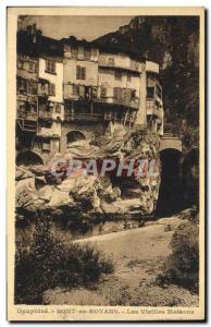 Old Postcard The Dauphine Bridge Royans Old Houses