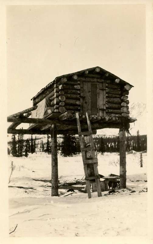 AK - Log Cabin on Stilts, 1930's