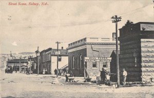 Sidney Nebraska Street Scene Construction Scene Vintage Postcard AA33973