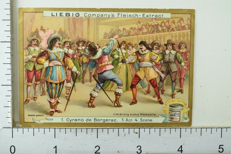 1880's Cyrano de Bergerac Scenes Opera Liebig Victorian 6 Trade Card Set K66