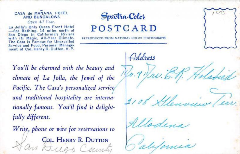 La Jolla California Postcard